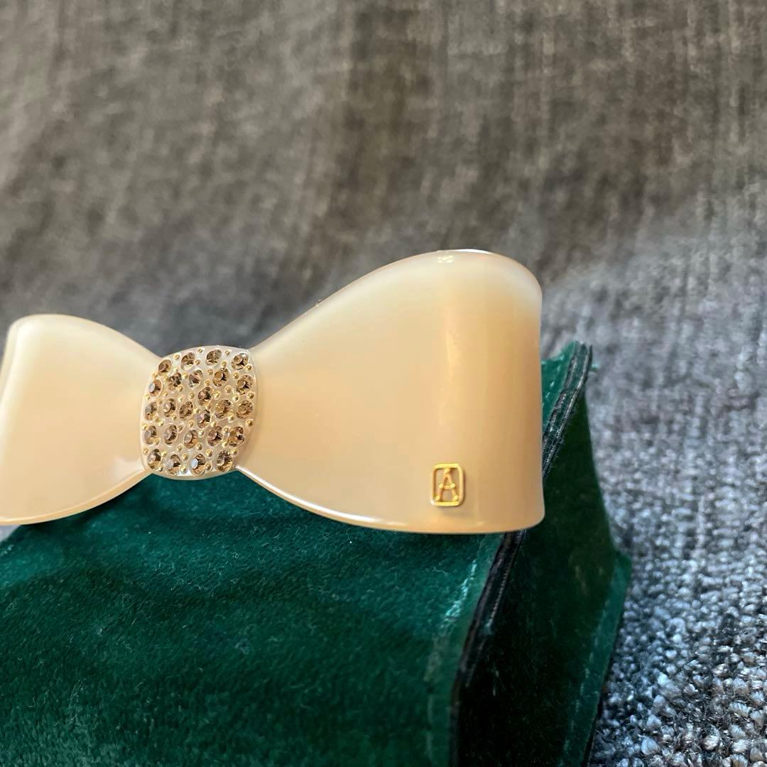 ななな美品☆フランス製 アレクサンドルドゥパリ ストーン装飾 バレッタ☆