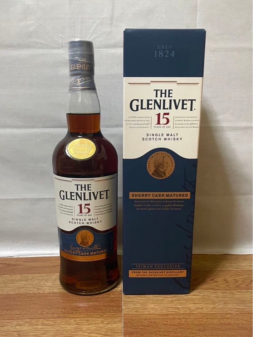 台湾限定 グレンリベット15年 シェリーカスク 700ml 40% 箱付き
