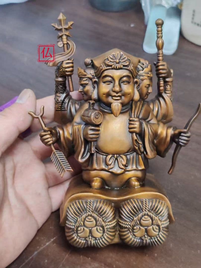 【修縁堂】密教法具 真言宗 大黒天 青銅着色 密教法具古美術品