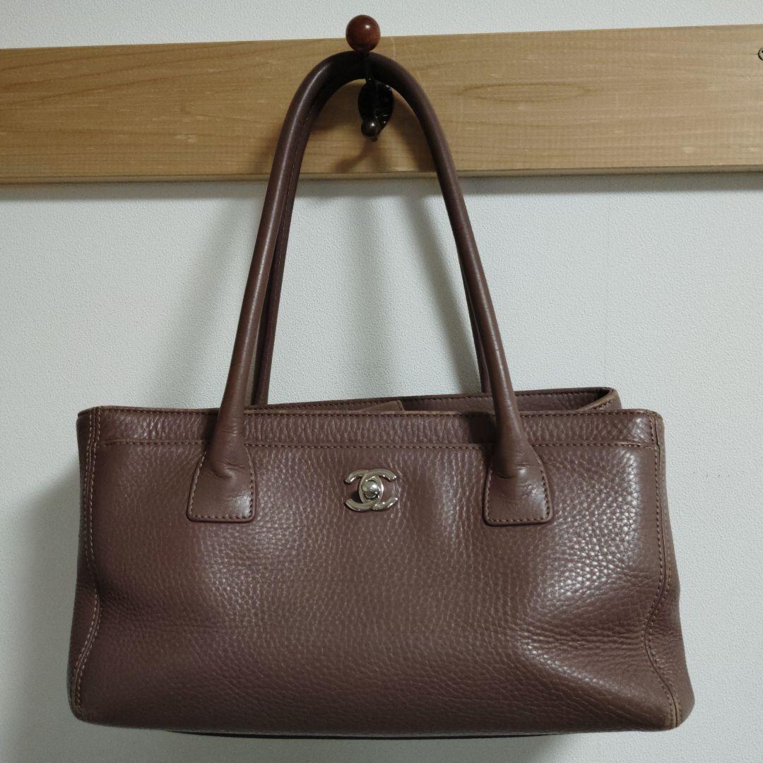 シャネル　ブラウン レザー ハンドバッグ