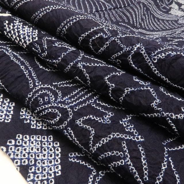 新品 有松鳴海絞り 夏着物 ”そっと忍ばせたひらがなの遊び心”高級浴衣 6563