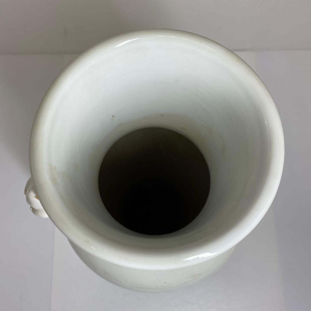 専用中国古玩　白磁花鳥図花瓶　高さ38㎝　東Y7-0210⑤タルサ