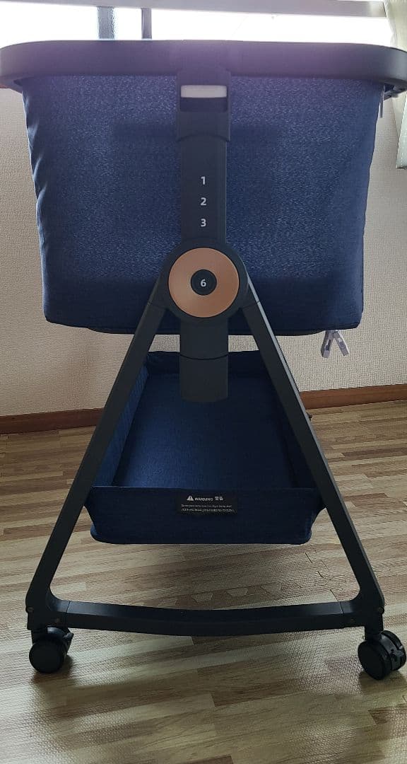 HZDMJ ベビーベッド 折りたたみ　ネイビー コンパクト　美品　出産準備