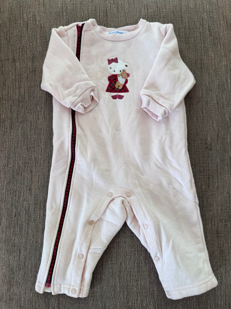 未使用　familiar カバーオール　裏起毛