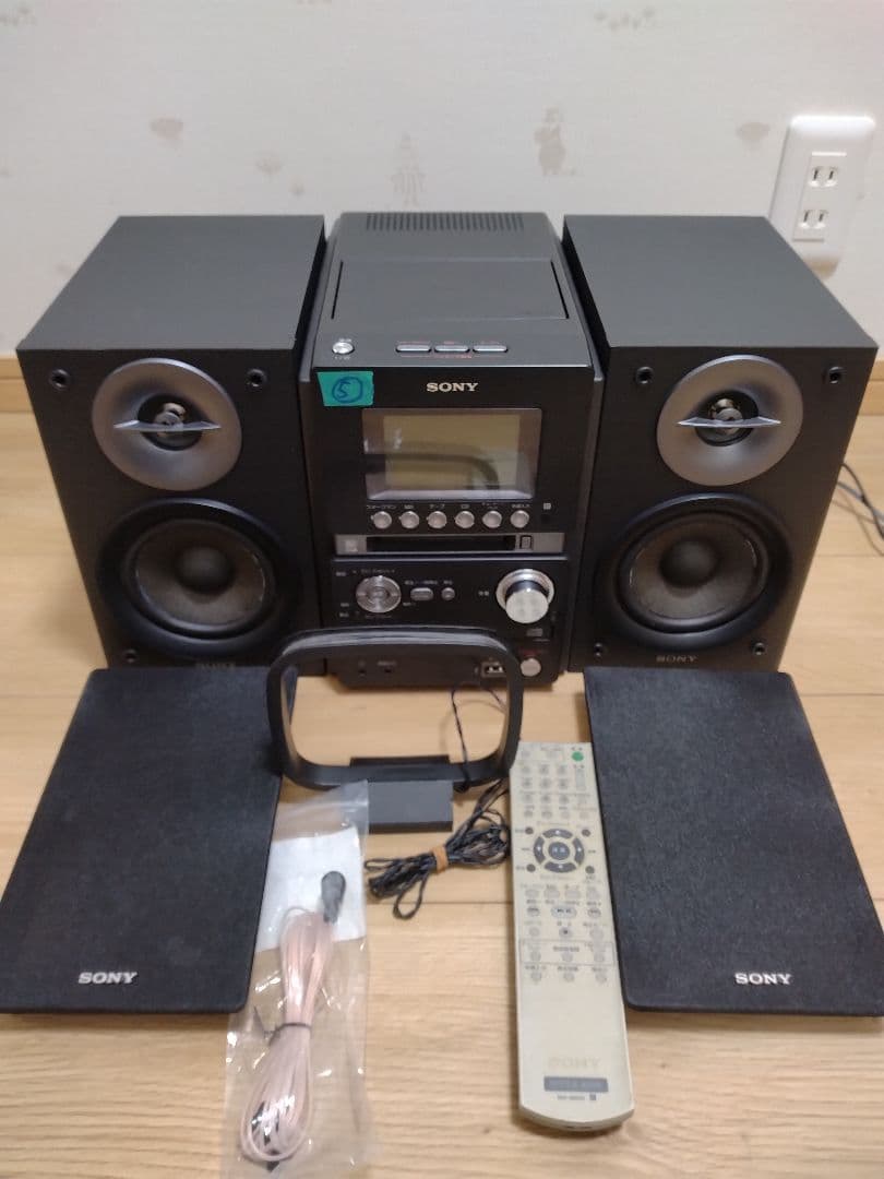 ⑤美品SONY CD・MD・カセットデッキ コンポ cmt-m35wm ソニー