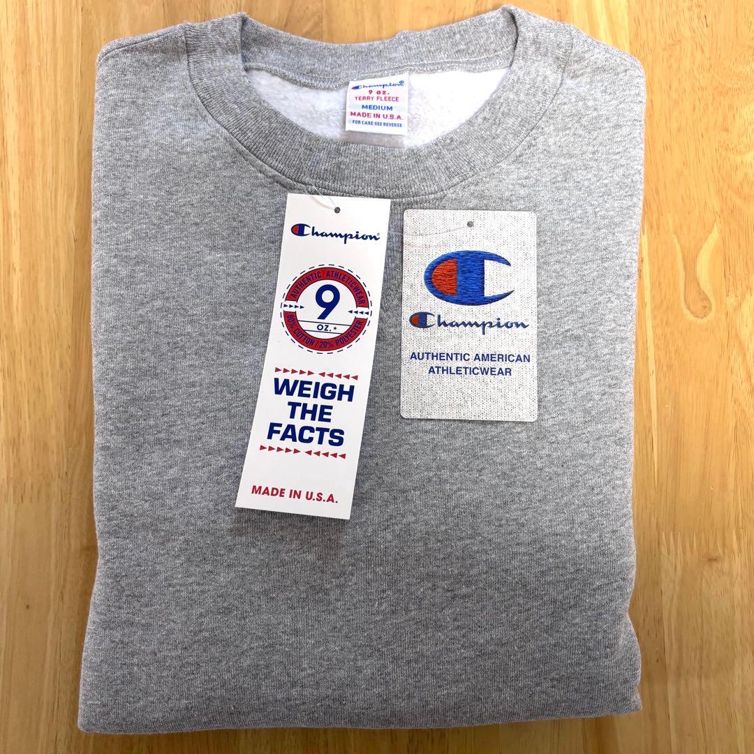 新品 チャンピオン USA製 9oz クルーネックスウェット グレー M