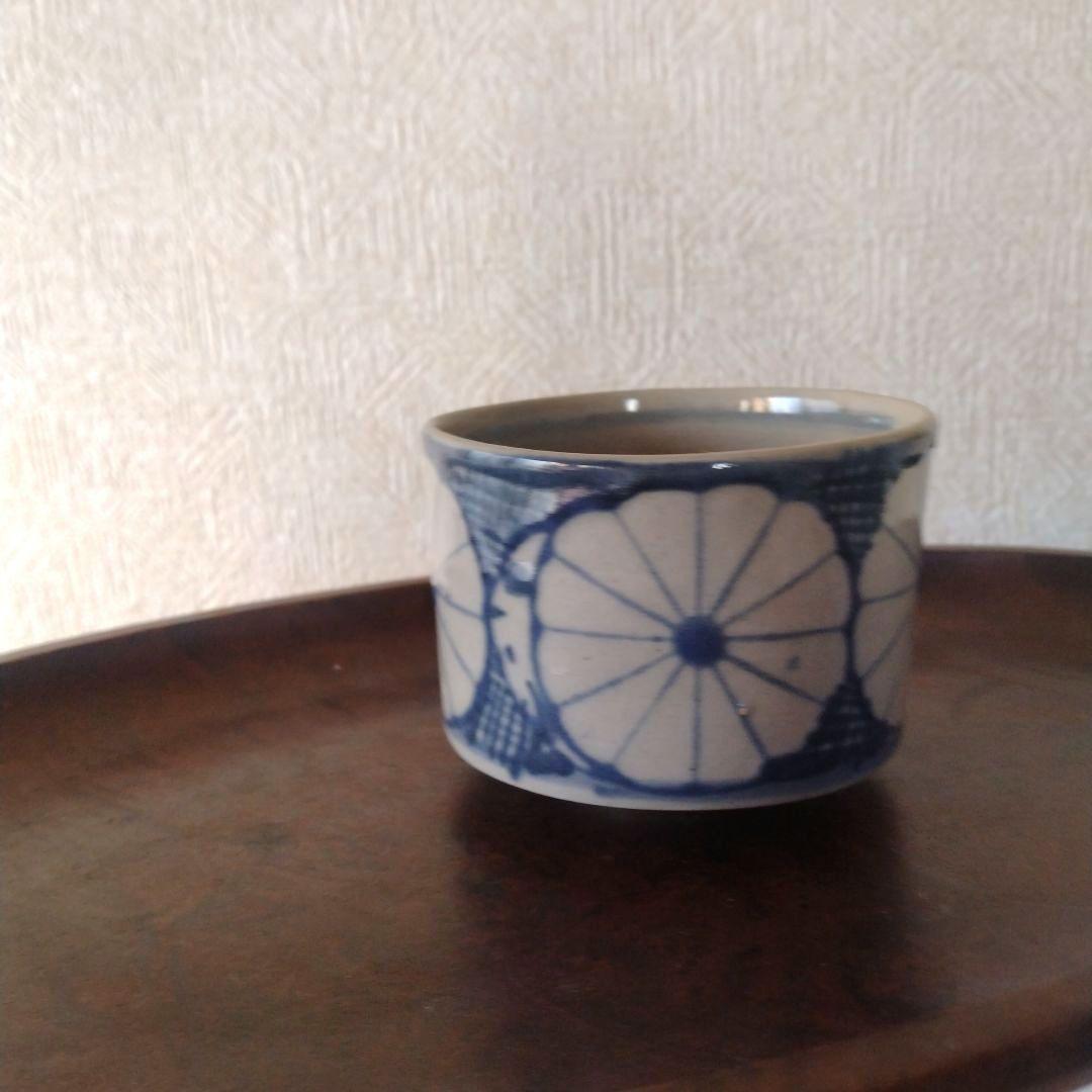 古伊万里美濃太白菊半筒猪口御深井江戸時代B