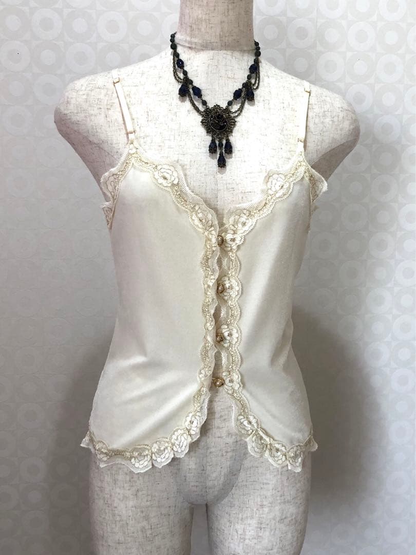 レース ベロアキャミ Y2K 平成ギャル フェアリーグランジ バレエコア 当時物