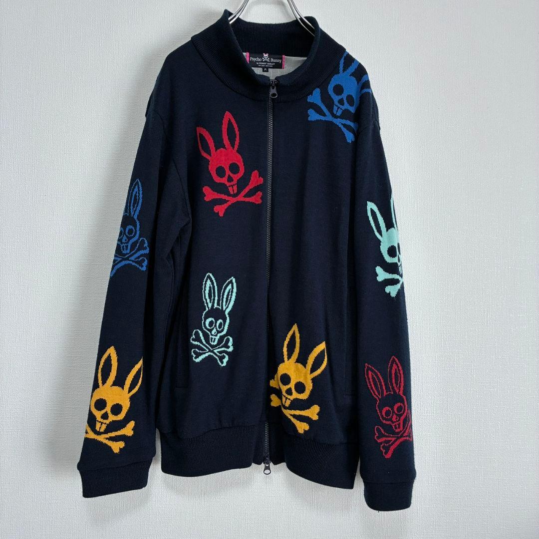 サイコバニー ジップ ニットジャケット 蓄熱　スカルラビット　Mサイズ