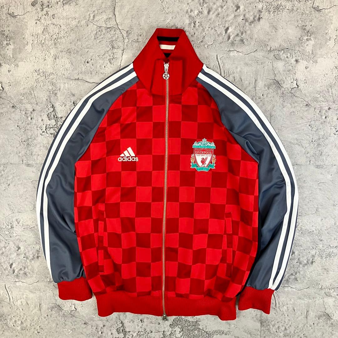 adidas リヴァプールFC トラックジャケット 日本製 古着 刺繍 赤 L