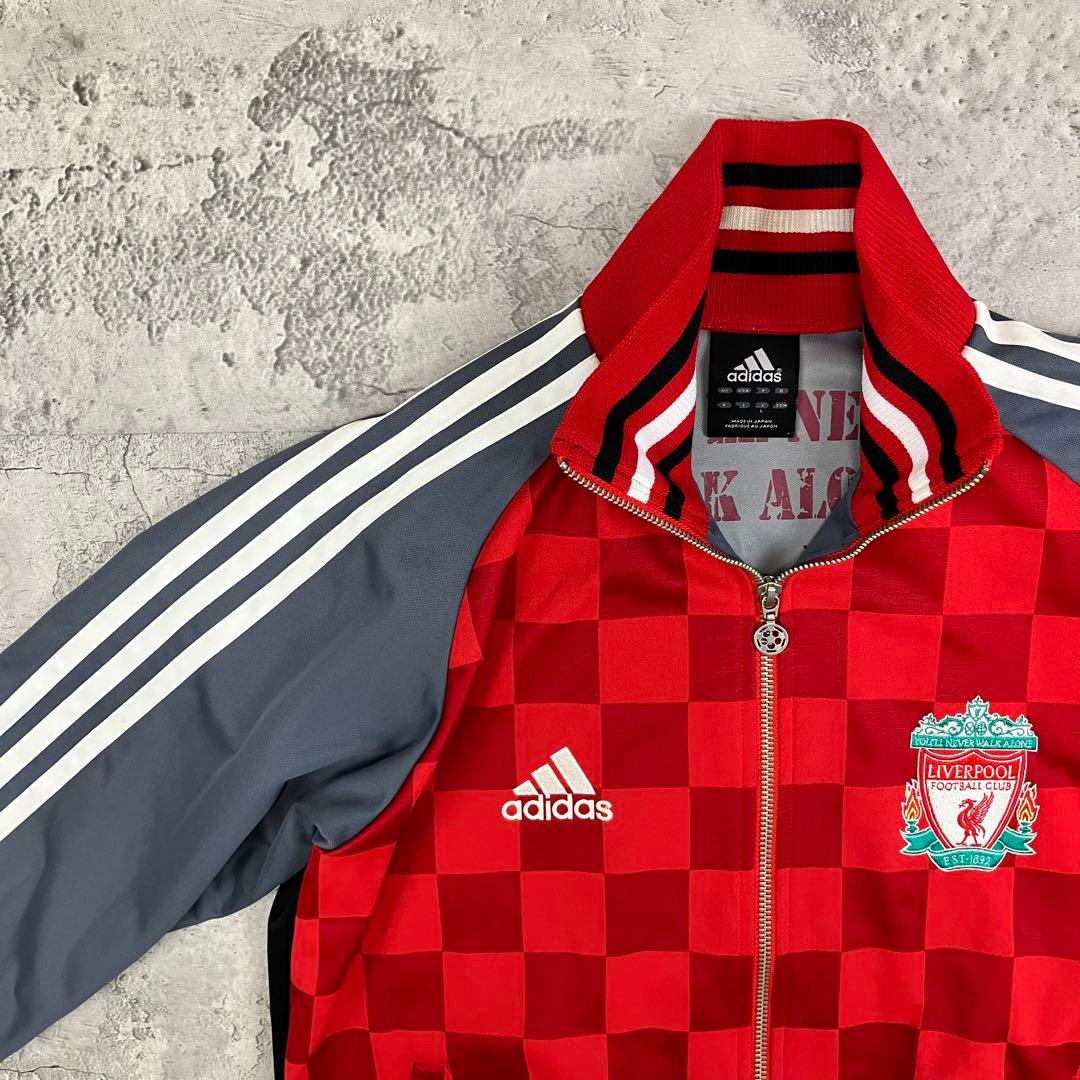 adidas リヴァプールFC トラックジャケット 日本製 古着 刺繍 赤 L