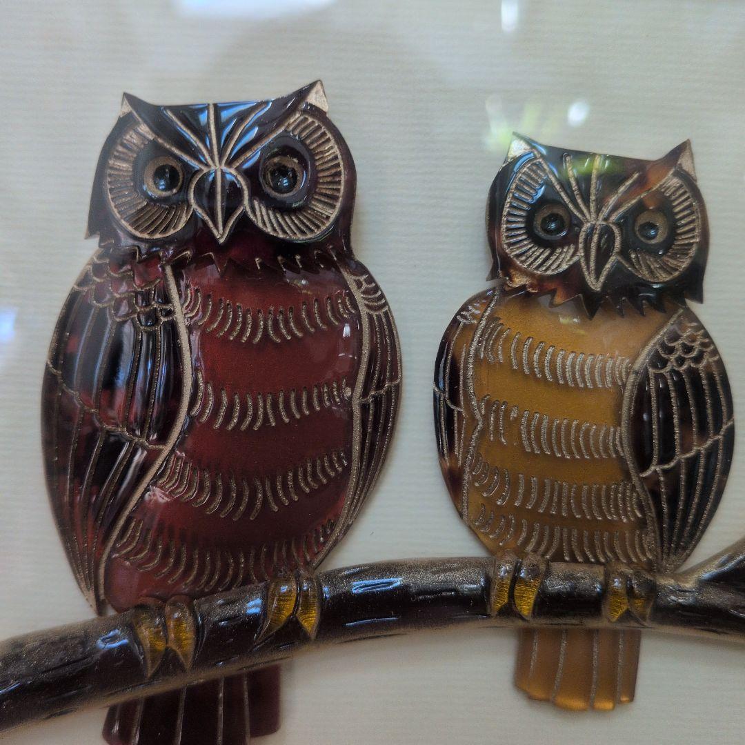 【定価15万円】べっ甲フクロウの装飾アート　値下げ可