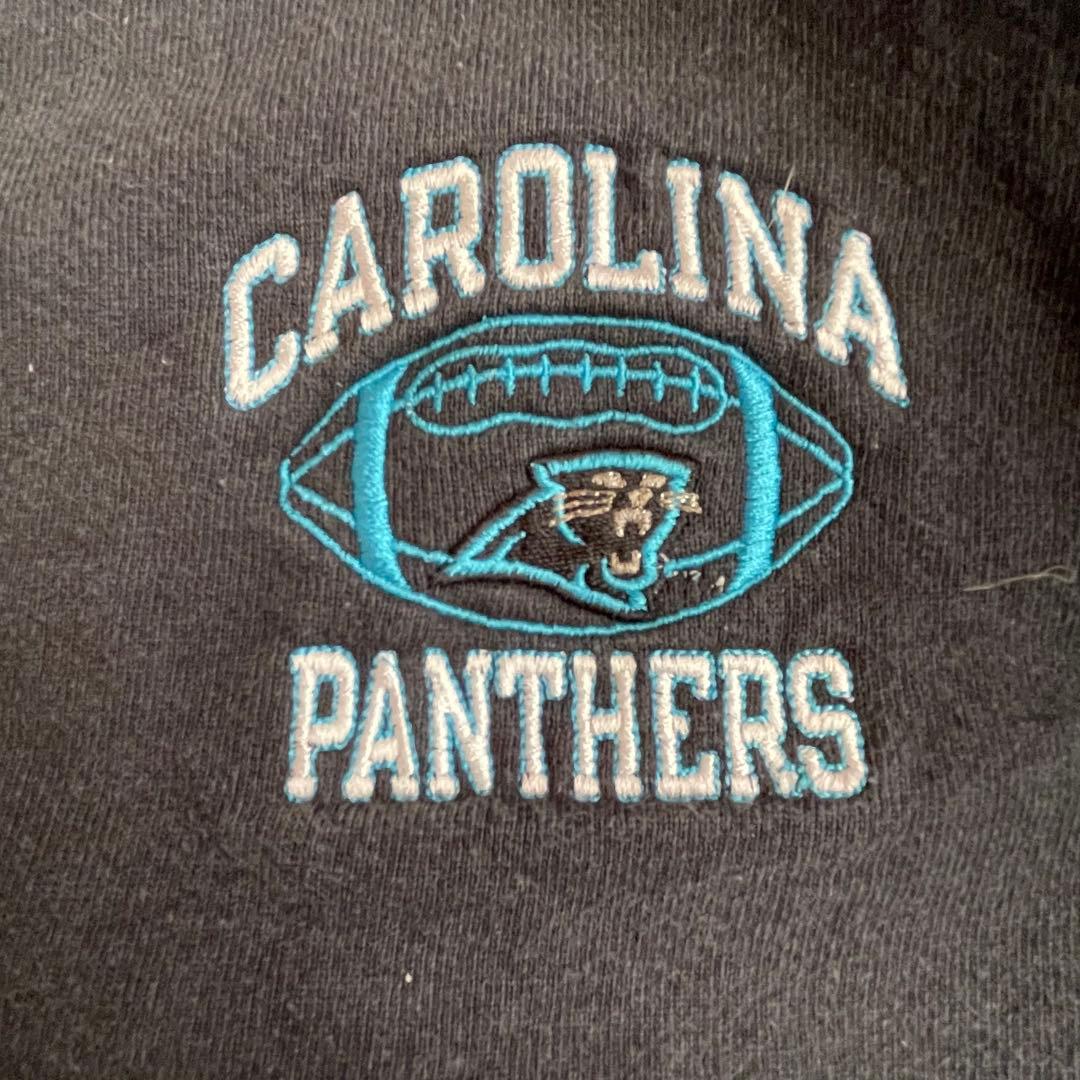 90‘sUSA製　チャンピオンスウェットNFLパンサーズ　前Vガゼット　ネイビー