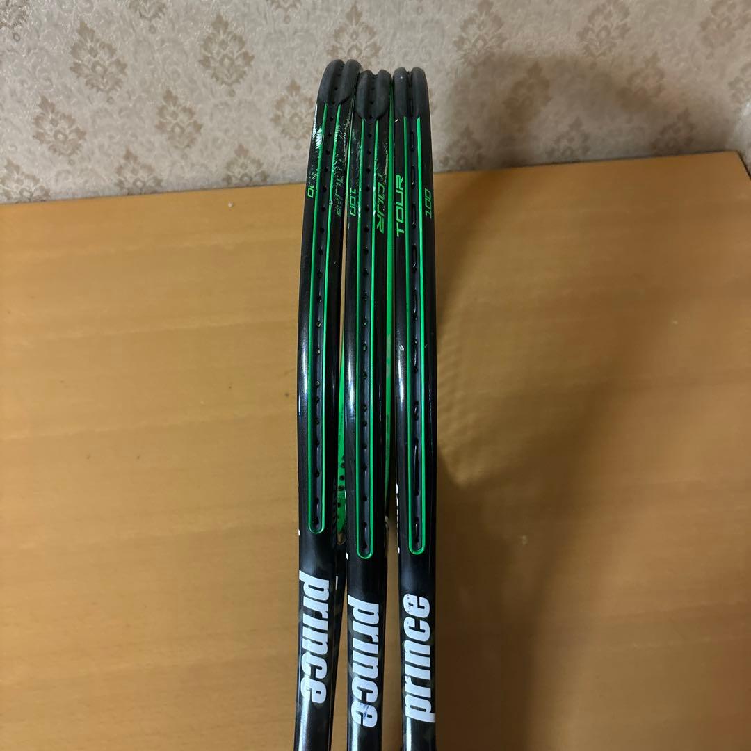 【中古】prince TOUR 100 Textreme テニスラケット　3本