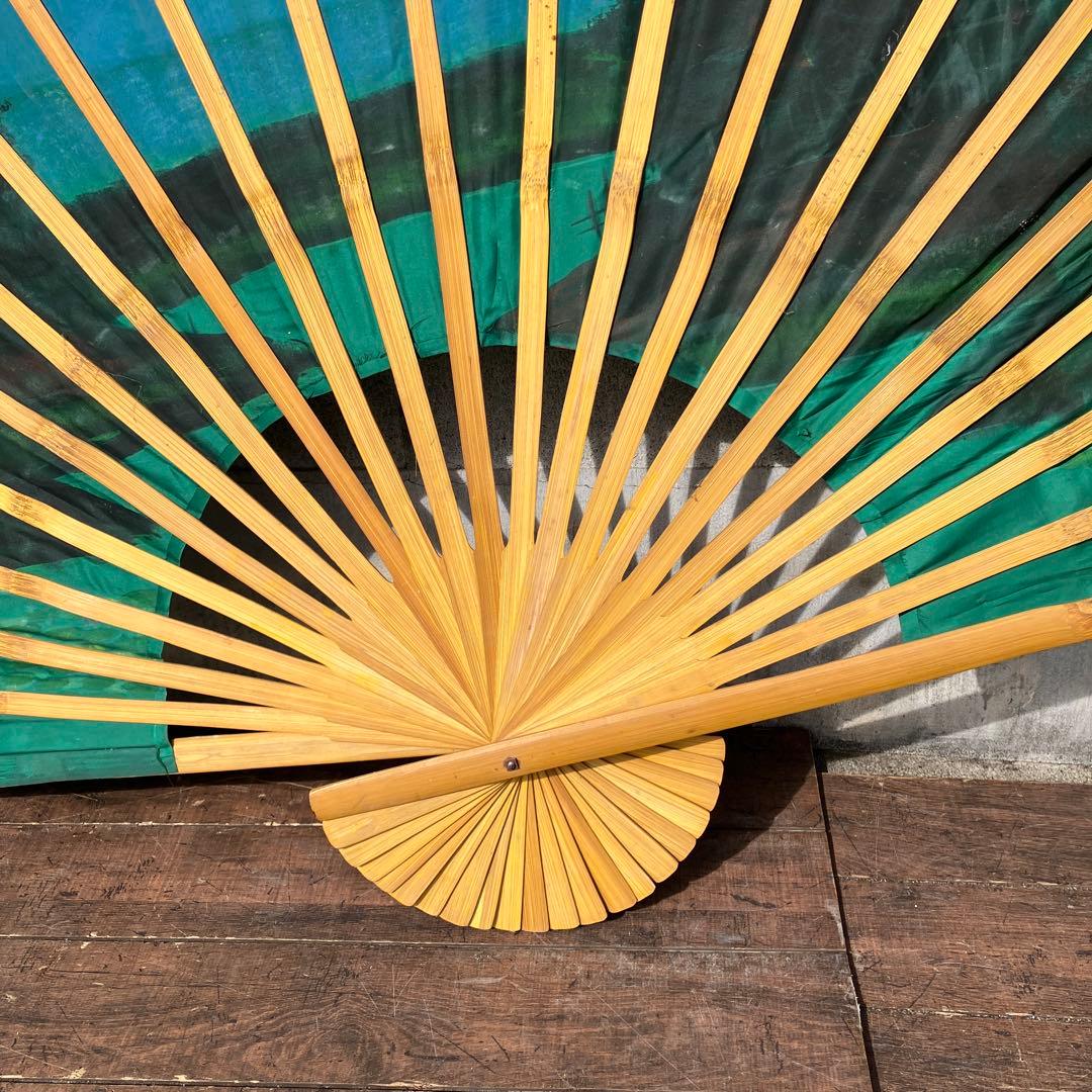 扇 飾り扇子 巨大扇子 壁掛け インテリア 飾り扇 風景画 レトロ 絵画