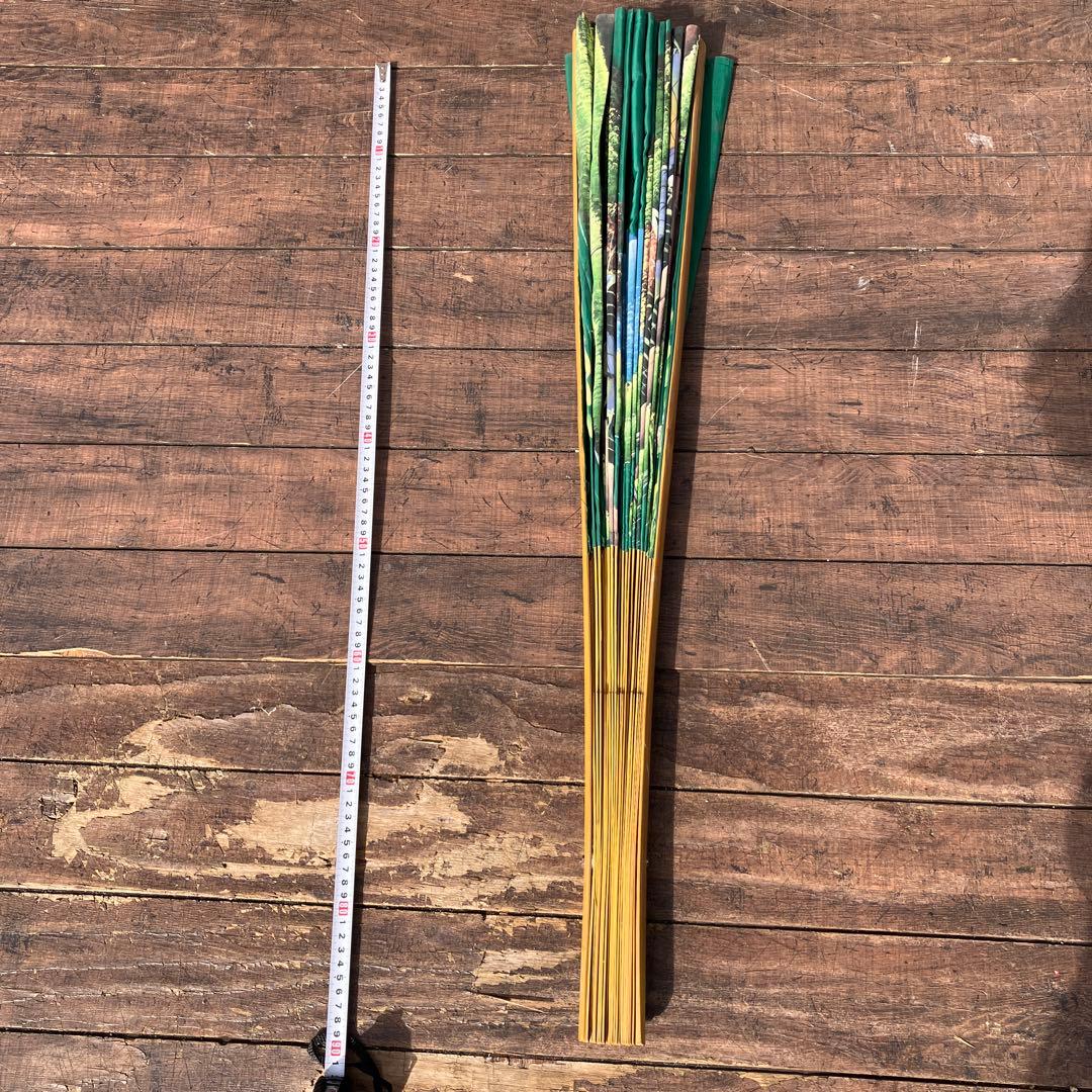 扇 飾り扇子 巨大扇子 壁掛け インテリア 飾り扇 風景画 レトロ 絵画