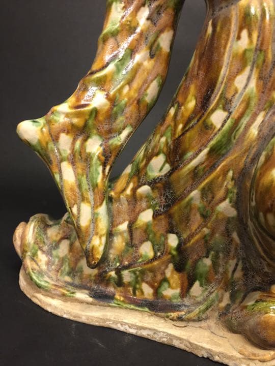 唐物 唐三彩女子俑  岩倉家旧蔵  共箱箱書きあり