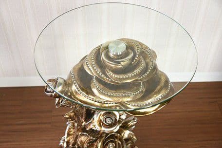 要問い合せ♥️アンティーク調♥️薔薇　テーブル　ガラステーブル　ゴールド