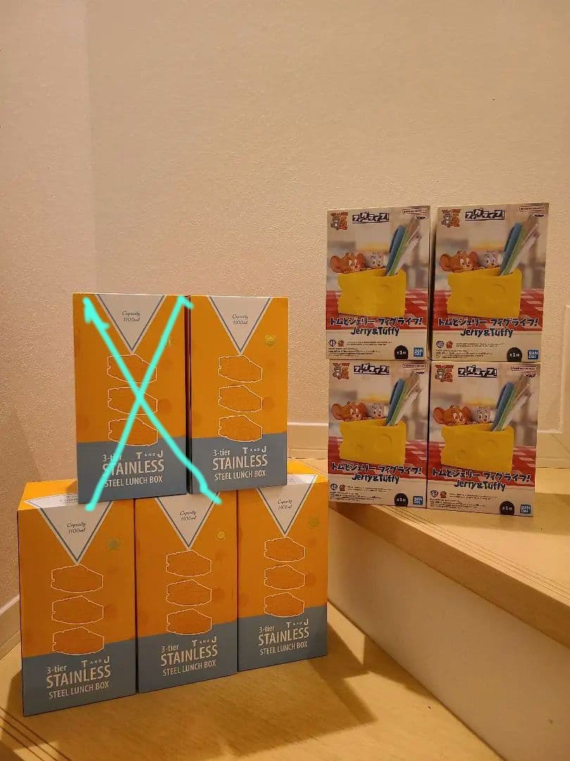 トムとジェリー ランチBOX 4個&チーズ型ペン立て 4個 商品見本有り