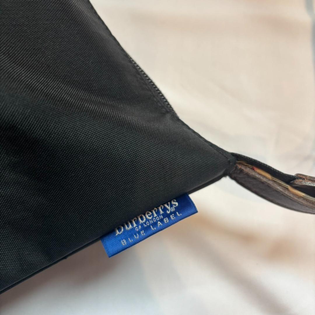 バーバリー ナイロン ハンドバッグ ノバチェック 黒 ワンショルダー