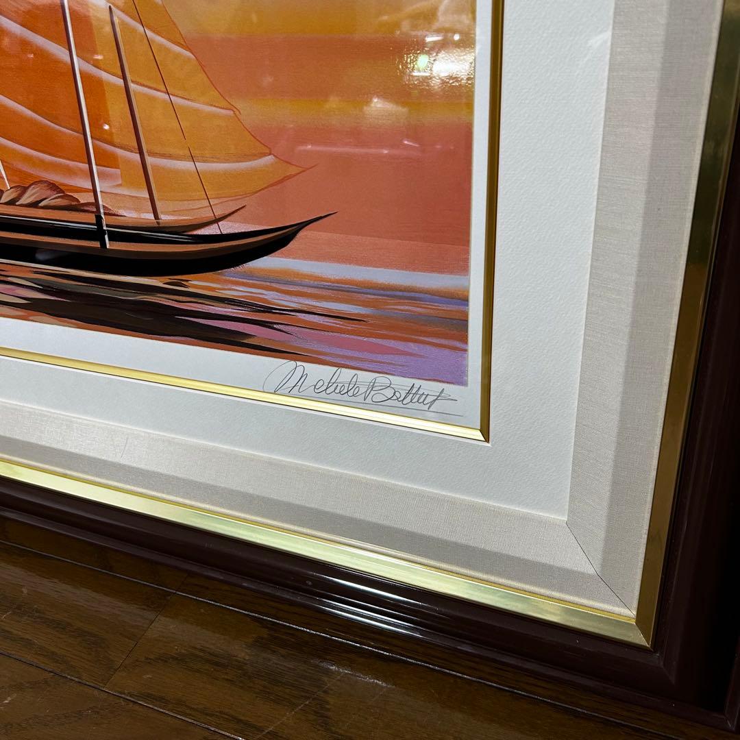 ミッシェル・バテュ Michele Battut 「帆船」 シルクスクリーン