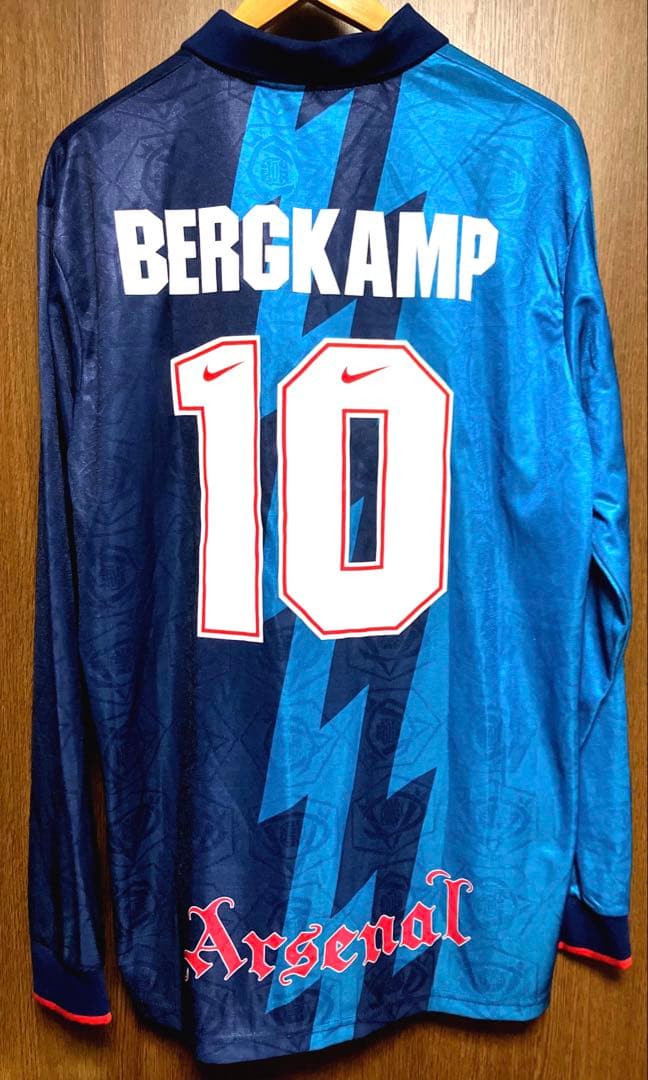 ベルカンプ　アーセナル　95/96 JVC ユニフォーム長袖　SIZE XL