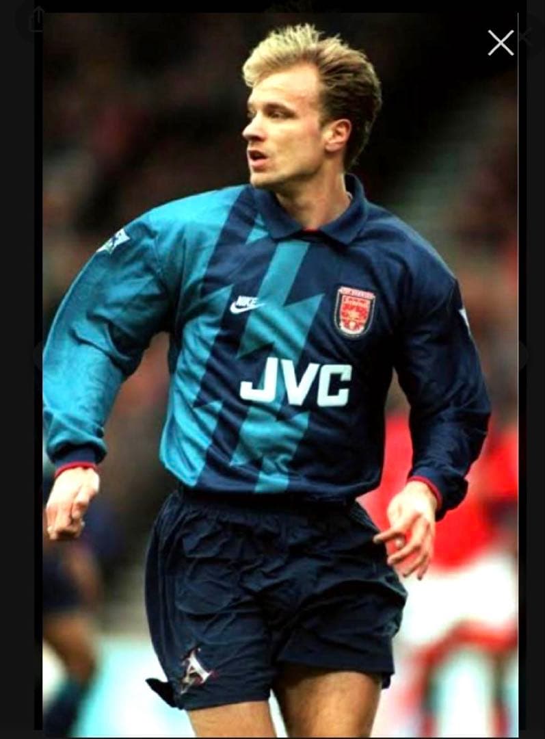 ベルカンプ　アーセナル　95/96 JVC ユニフォーム長袖　SIZE XL