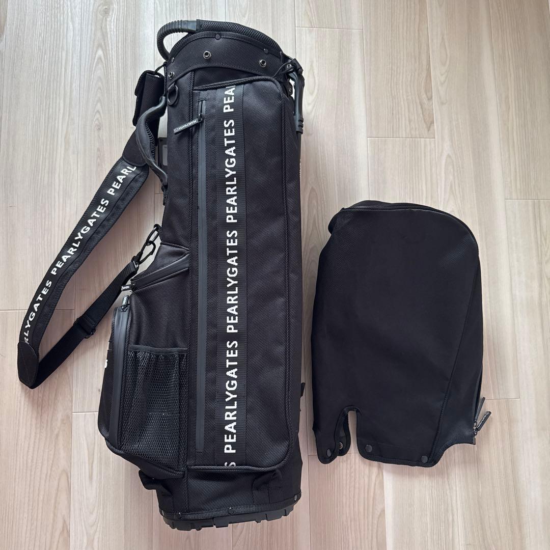 【ラウンド1回】パーリーゲイツ　キャディバッグ　黒　ブラック　軽量　スタンド式