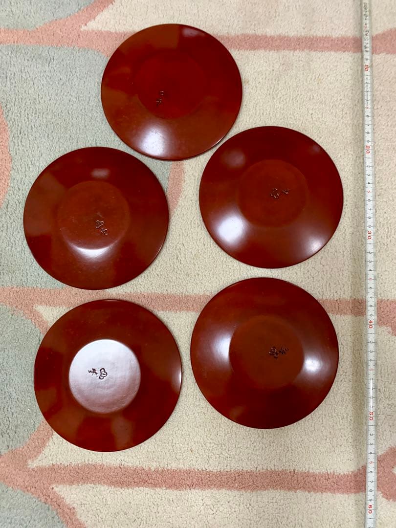 未使用品　鎌倉彫　皿　和菓子　花々　アンティーク　昭和レトロ