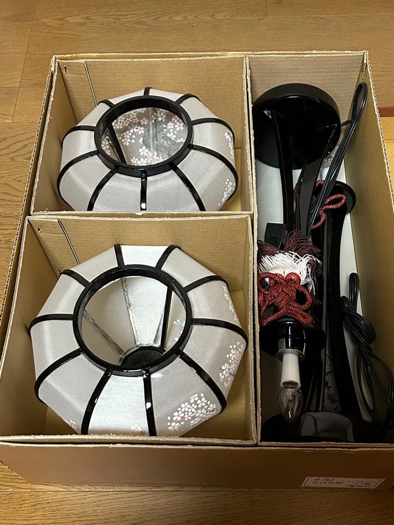 雪洞 ぼんぼり 桃の節句 ひな祭り 木製 古代吉野 2台セット