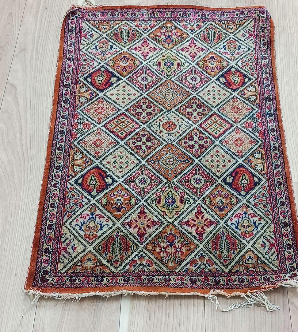 Y2822-2 ペルシャ絨毯 クム産 シルク100% 手織り