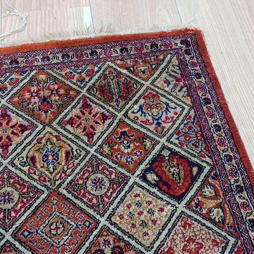 Y2822-2 ペルシャ絨毯 クム産 シルク100% 手織り