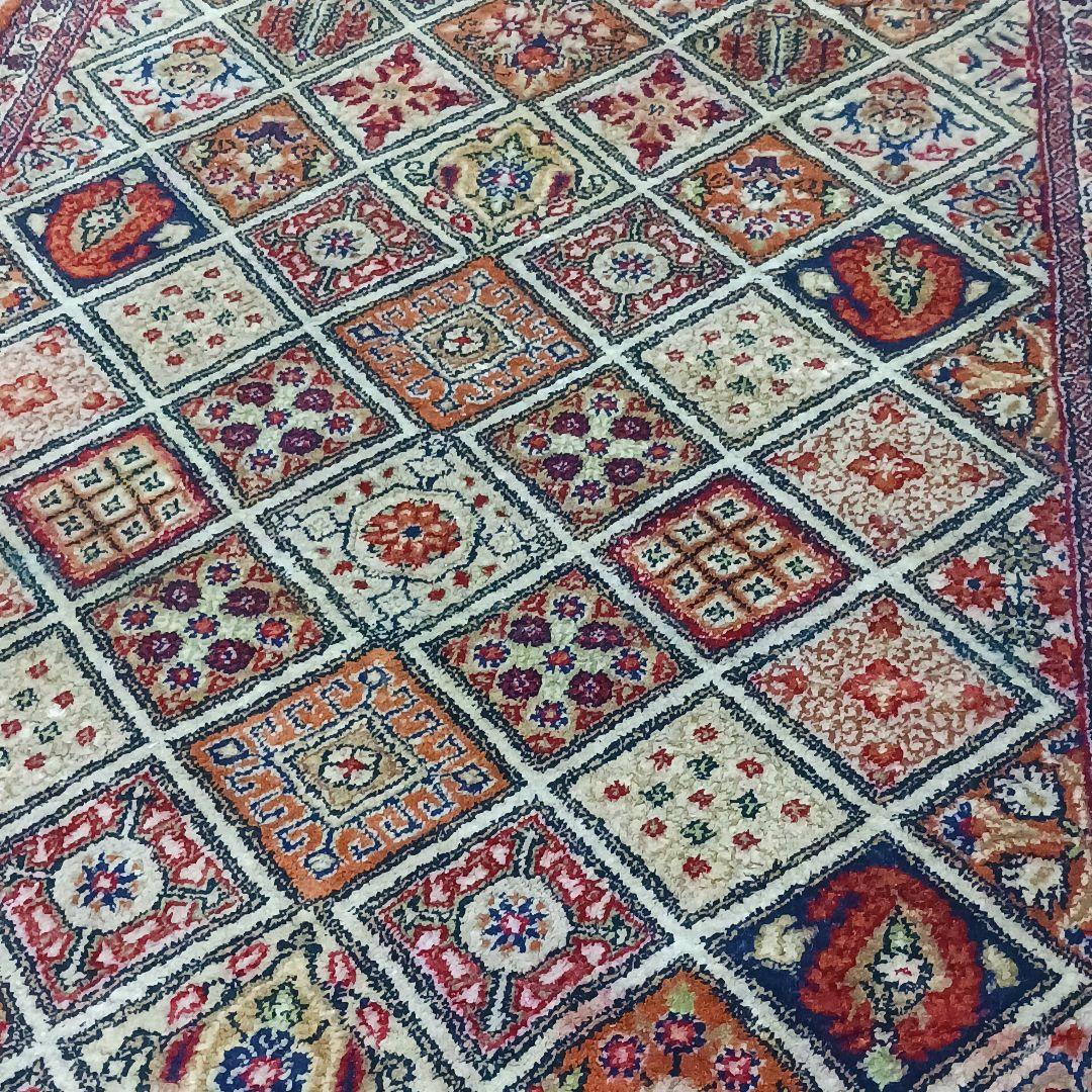 Y2822-2 ペルシャ絨毯 クム産 シルク100% 手織り