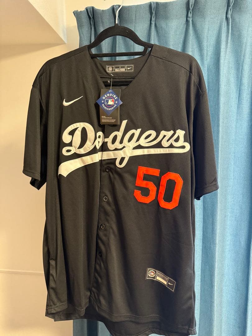 Nike Dodgers ジャージ 50 番 黒　Lサイズ　日本未発売