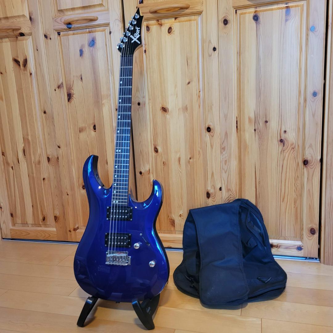 【調整済】Cort コルト X-2 メタル向エレキギター 青 米国製弦 ケース付