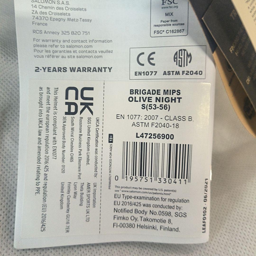 サロモン スキーヘルメット ブリゲード ミップス L47256900 S