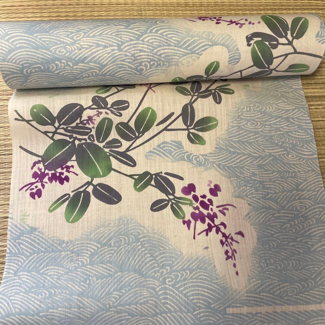 ゆかた　新品未使用　浴衣反物　本染め綿紬ゆかた　注染染め