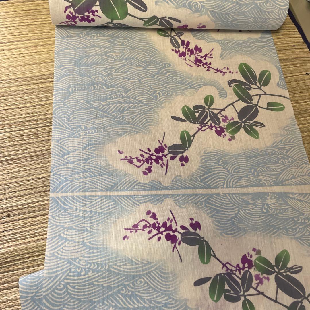 ゆかた　新品未使用　浴衣反物　本染め綿紬ゆかた　注染染め