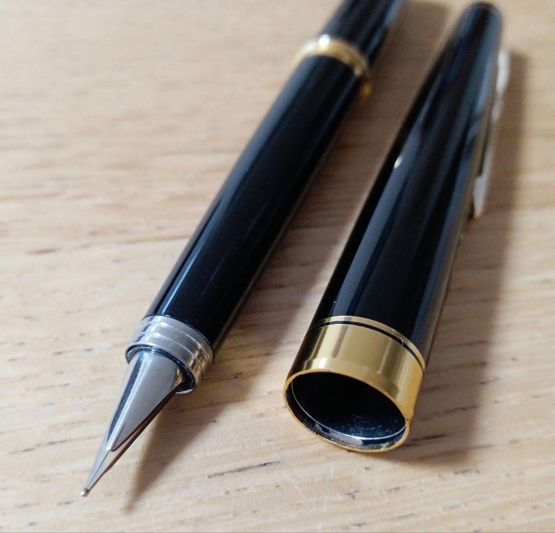 希少　プラチナ万年筆　両面ニブ　特殊ニブ　ショート　黒　中字　PLATINUM