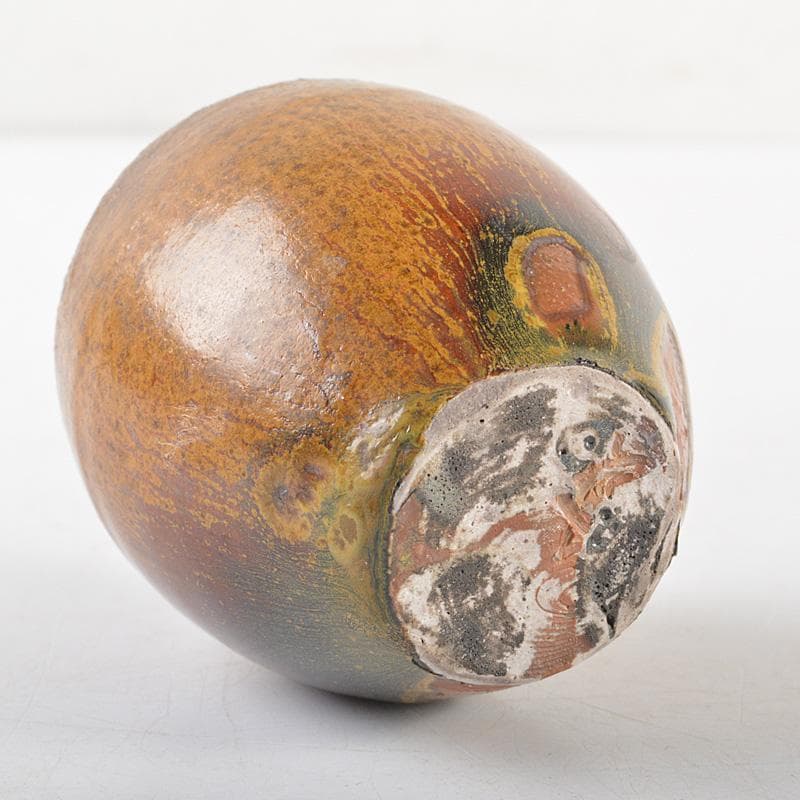 茶道具　琉球壺屋焼　琉馬作　茶入　仕覆付　共箱　V　R6102