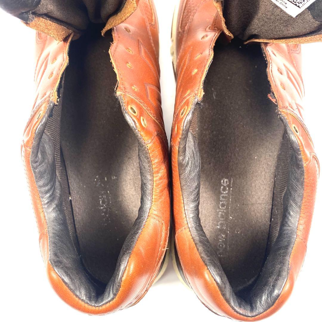 【美品】New Balance ゴルフシューズ ブラウン 天然皮革 24.5