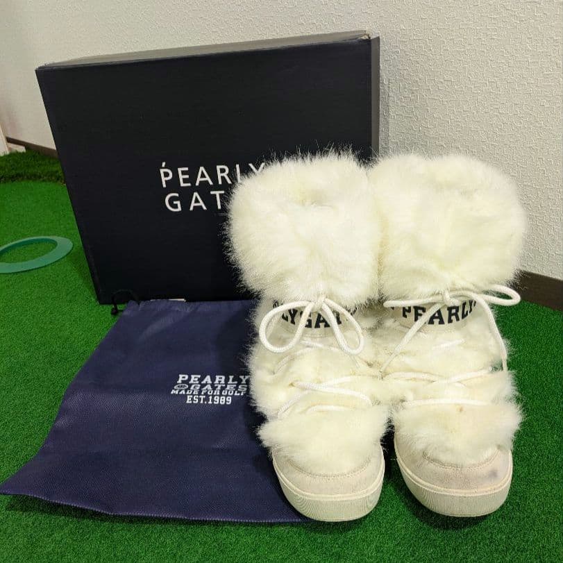 PEARLY GATES ファー付ゴルフシューズ 23.5cm 定価41800円
