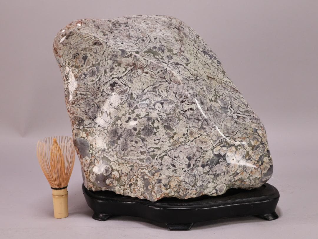 BK216 天然石　鑑賞石　梅花石　花紋石 菊花石 原石 自然石 鉱物 置物