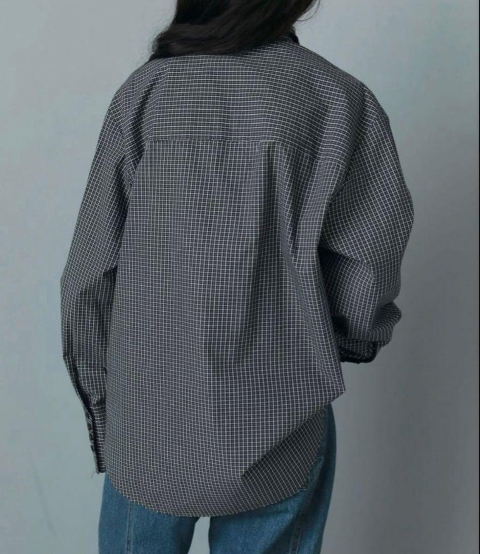 【試着のみ美品】ànuke アンヌーク リボン付きチェック柄シャツ