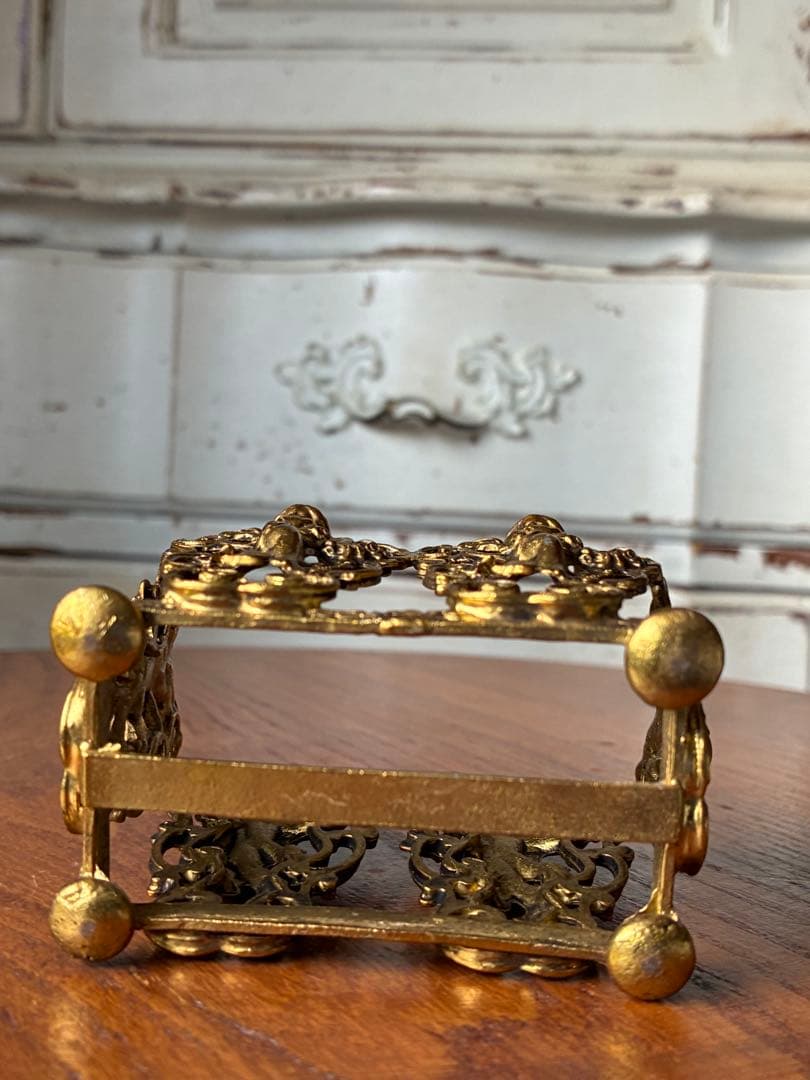 フランス　アンティーク　オルモル　香水瓶　ホルダー　真鍮　エンジェル　天使　レア