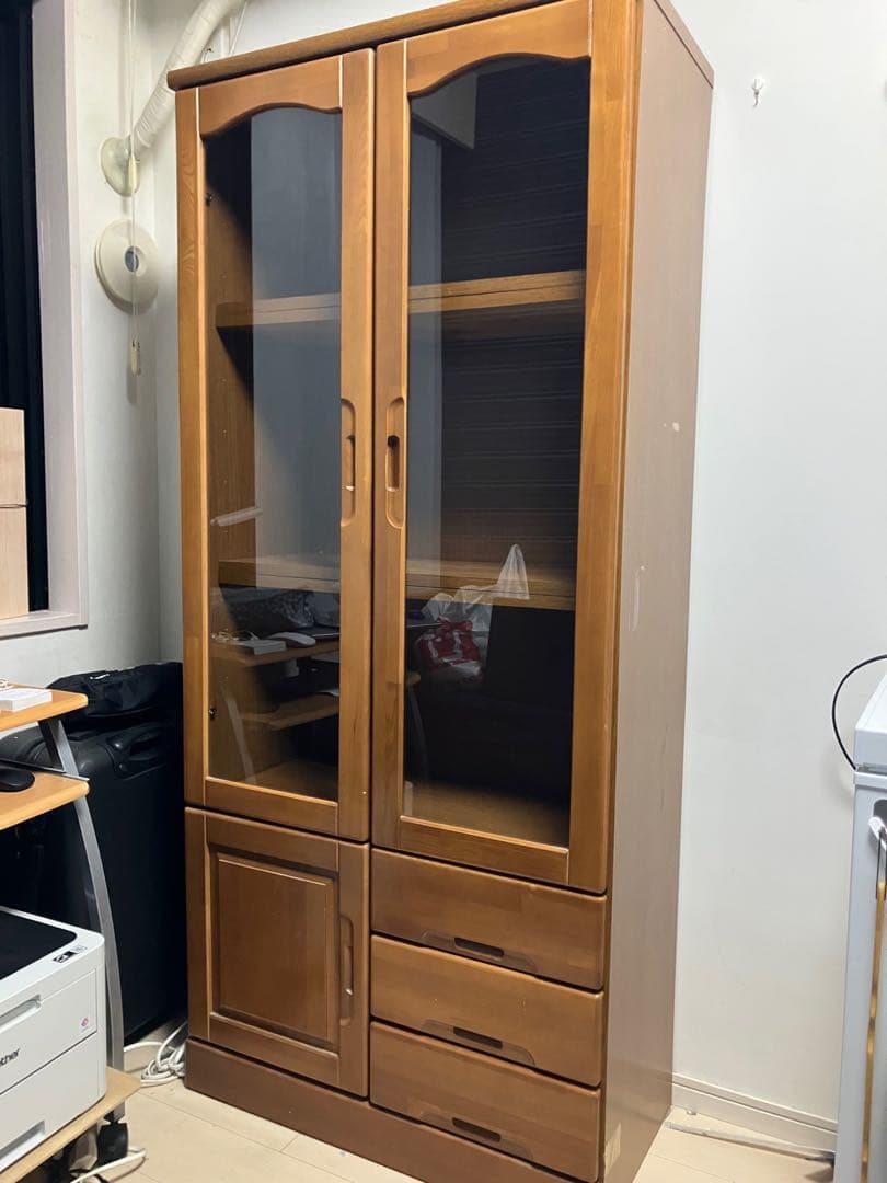 木製ガラス扉本棚 幅800mm (Ranasheel2000)