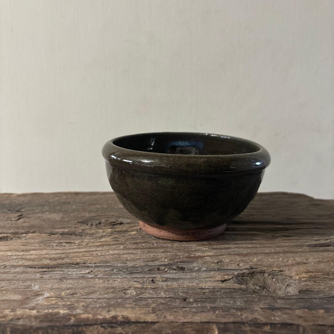 古い平清水片口　酒器　アンティーク　骨董　黒釉　 古美術　白洲正子　検:李朝