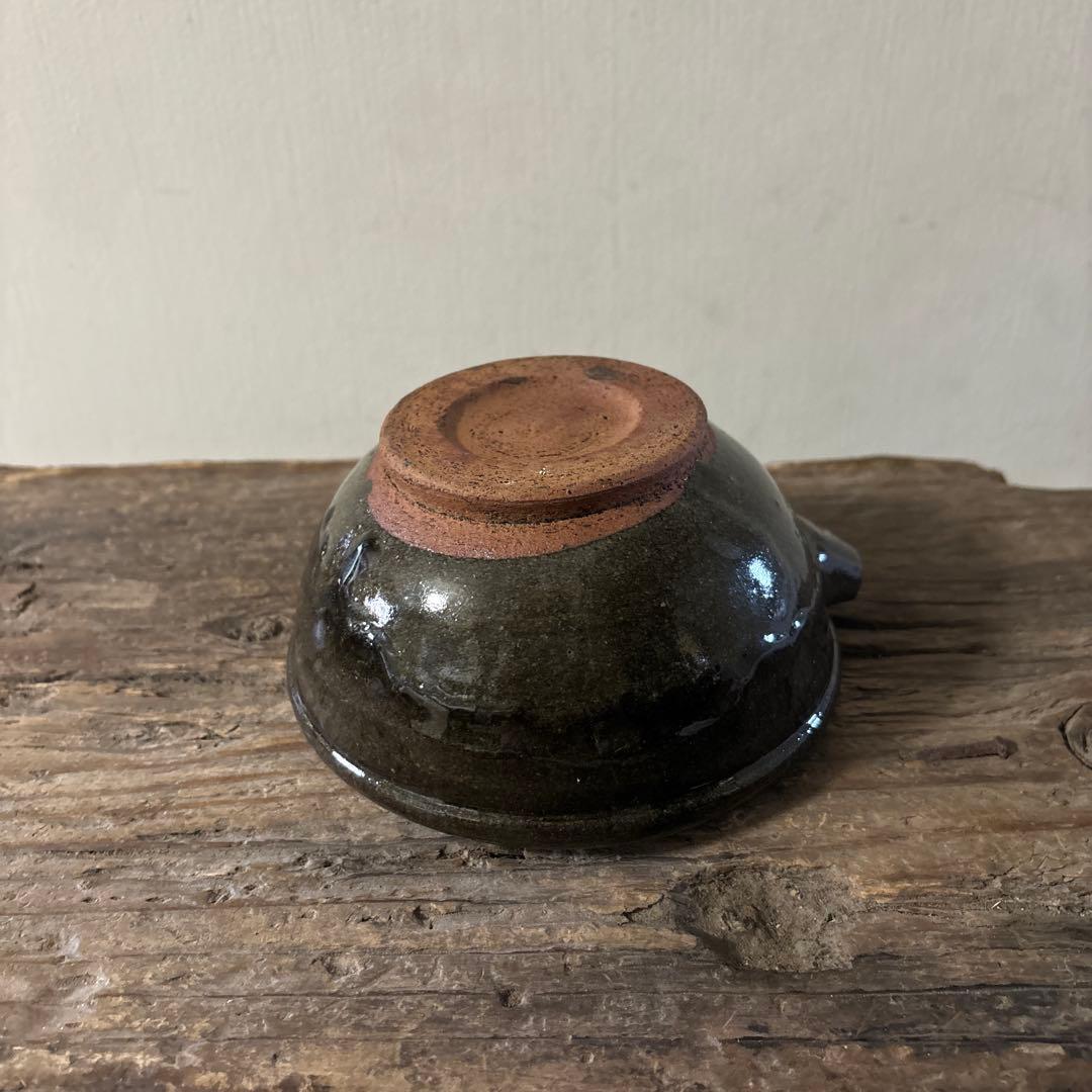古い平清水片口　酒器　アンティーク　骨董　黒釉　 古美術　白洲正子　検:李朝