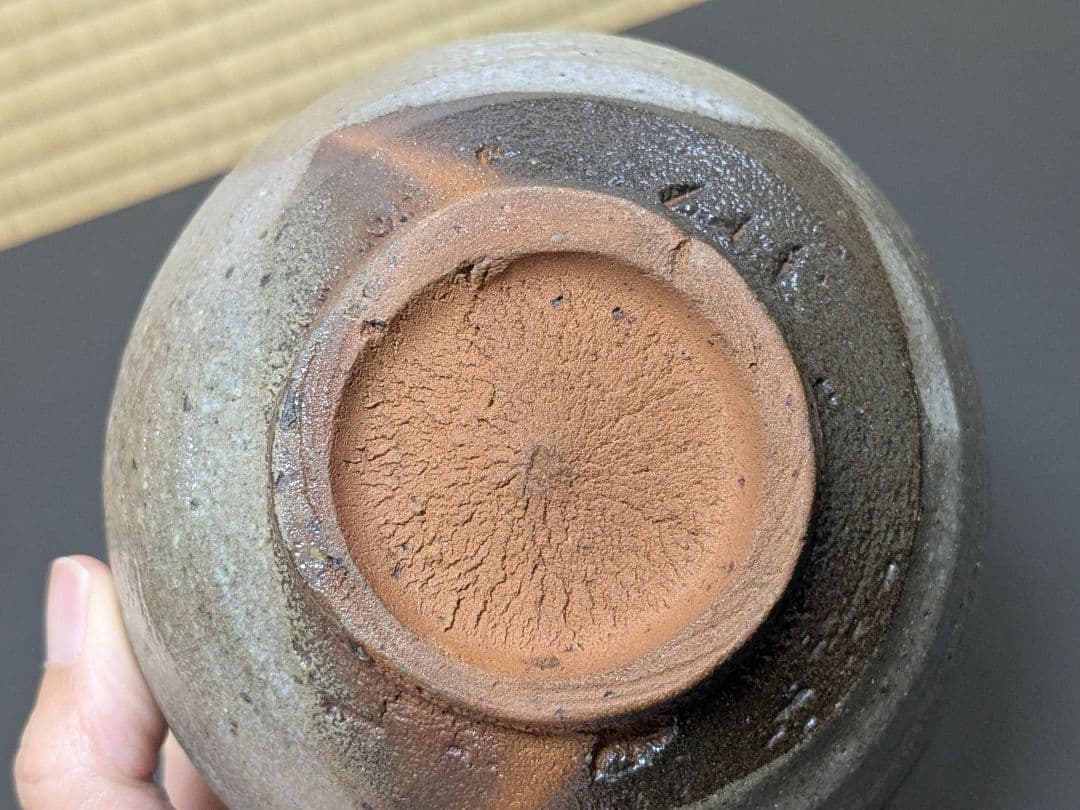 【上作】絵唐津皮鯨茶碗　中川自然坊　共箱　陶歴