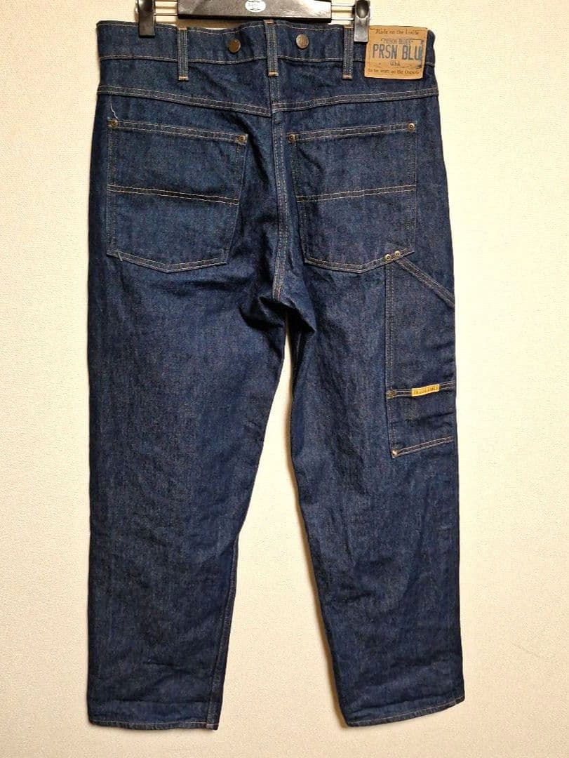 PRISON BLUES ワークジーンズ サスペンダーボタン リジッドブルー